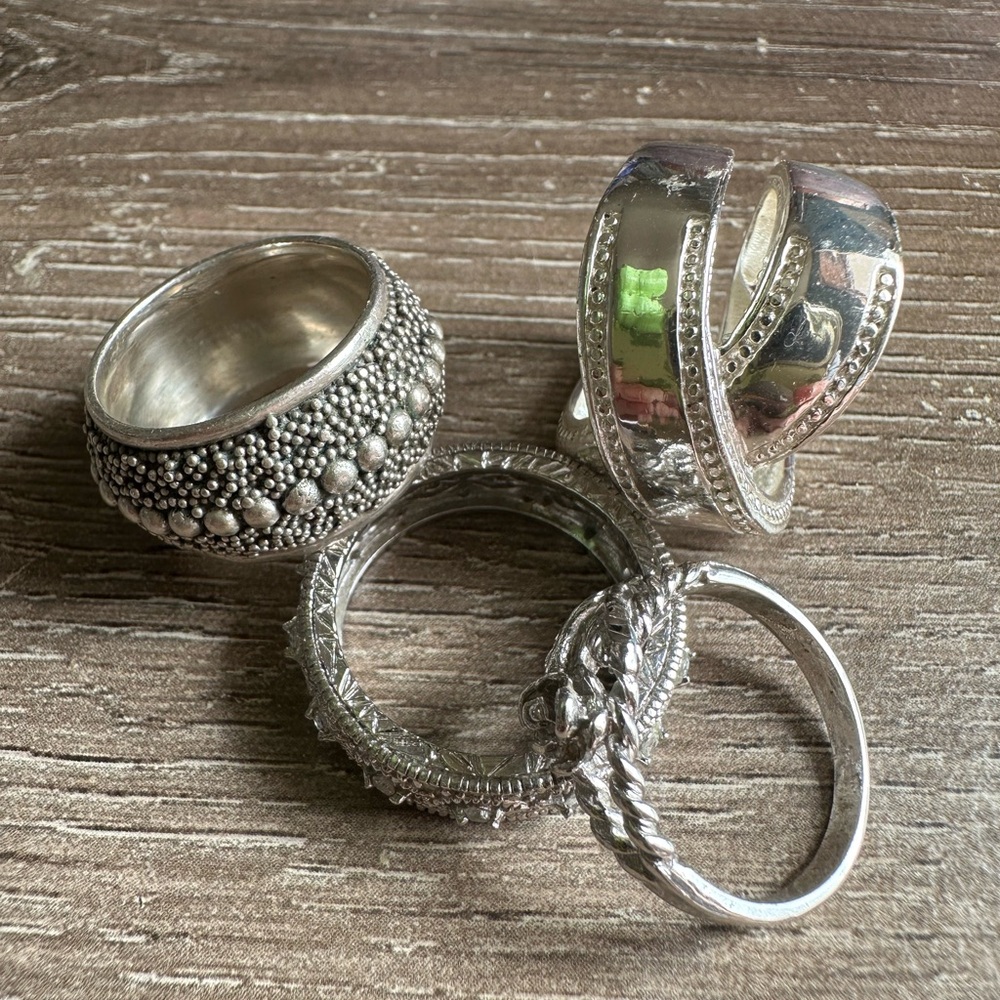 Sterling Silver Mixed-Style Women's Ring Set - Silver